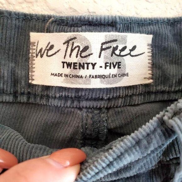 Free People Womens Pants Green 25 Morning Waves Corduroy Skinny Jeans New - Picture 4 of 9